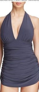 MagicSuit shirred halter swimdress